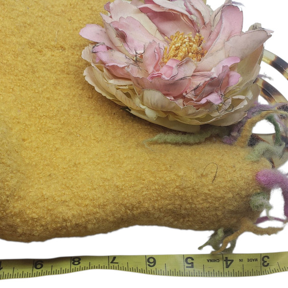 Handmade Felted Wool Purse Large Flower Tote Virginia Rowan Rokholt Art 1990s - Picture 4 of 10